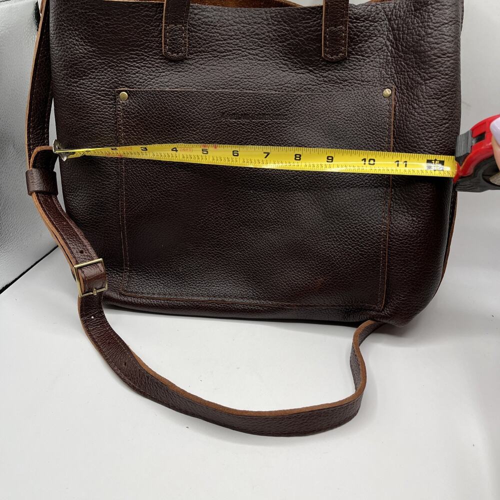 Portland Leather Goods Crossbody Medium Tote Bag Nutmeg Brown Pebble Leather - Picture 7 of 8